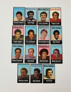 1972 nflpa set Of 15 Pristine Rare Iron Ons Staubach Sayers OJ Simpson Greene