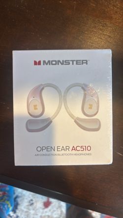 Monster Open Ear AC510 Earbuds, Bluetooth6.0 Wireless Earbuds, Stereo Sound Ear Buds with AI Intelligent Noise Reduction, Type-C Charging, Touch Contr