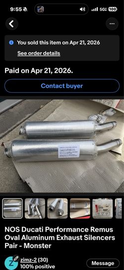 NOS Ducati Performance Remus Oval Aluminum Exhaust Silencers Pair - Monster