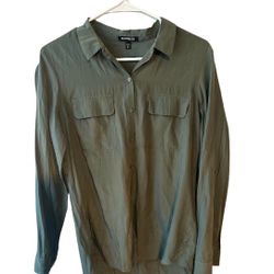 Express Dress Shirt Olive Colored - Large