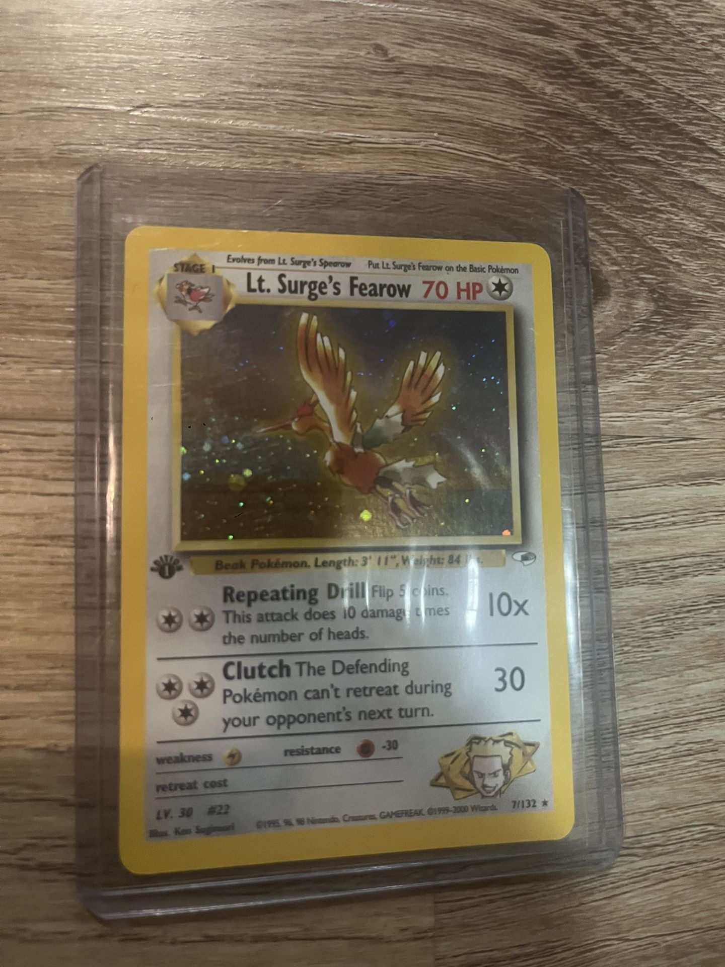 Lt Surge’s Fearow 1st Edition Holographic Rare - Gym Heroes Set #7/132