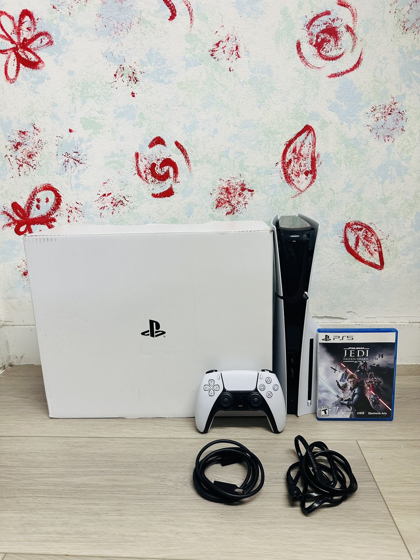 PlayStation 5 Slim - 1 TB Bonus 1 Game Starwar Jedi Fallen Order ( Used Very New ) 