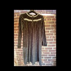 Secret Treasures Cardinal Nightgown M 8 10 Women Fleece Long Sleeve Black Button