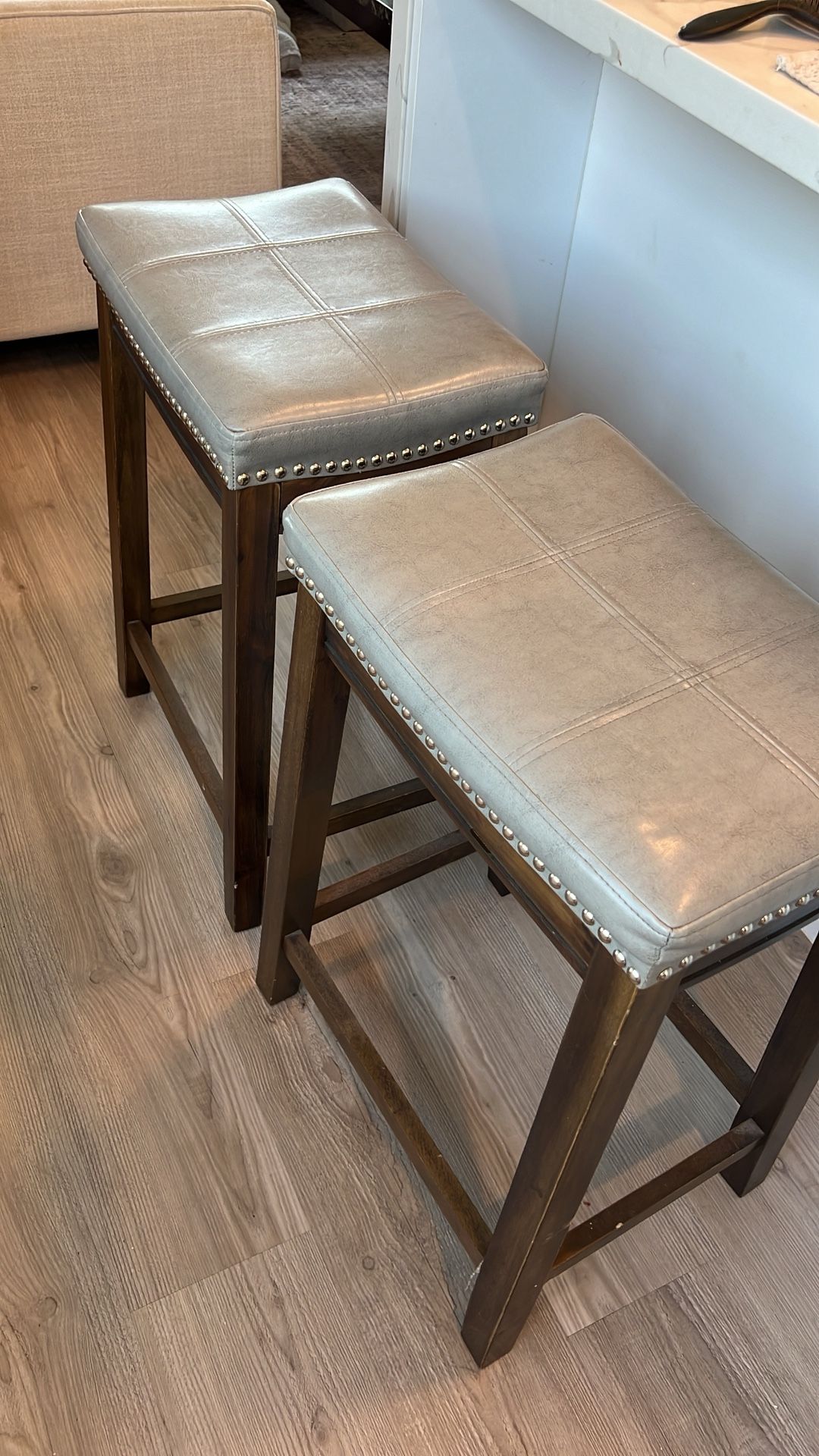 Gray Bar Stools (set Of 2)