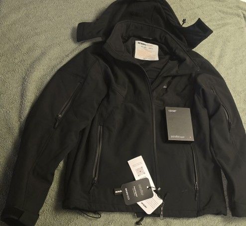 DEWBU Soft Shell Heated Jacket for Men with 12V Battery