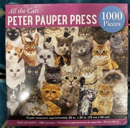 SEALED All The Cats 1000 Piece Puzzle by Peter Pauper Press Free Shipping
