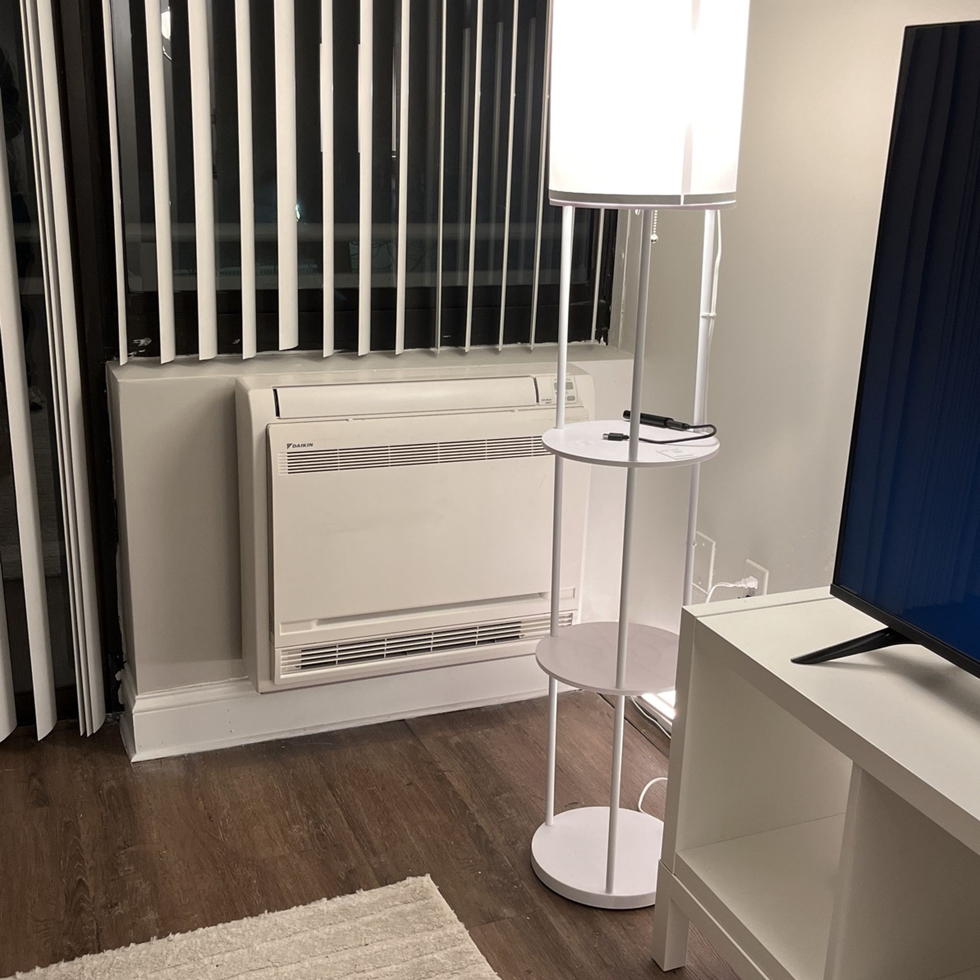 Shelf Floor Lamp White With Bulb