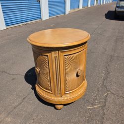 Round end table cabinet