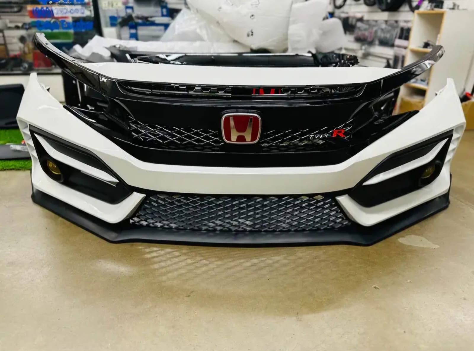 2016-2021 Honda Civic Type R Style Front Bumper Cover Kit Sedan Coupe 10th  HACHTBACK  PAINTED WHITE
