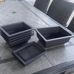 Bonsai pot lot of 5 new