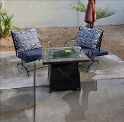 Patio set, fire table $400 obo