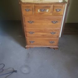 Vintage Real Wood 4 Drawer  Dresser