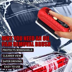2-Pack Automotive Oil Film Cleaning Brush – Car Windshield Cleaner - Car Clear Vision Glass Cleaner for Car Windows for Cleaning Brush and Improving W