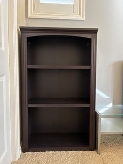 Dark Wood 3-Shelf Bookcase