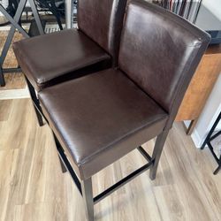 Leather Bar Stools - 29.5h