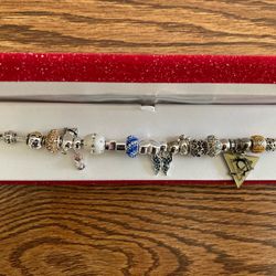 Sterling Silver Charm Bracelet 20 Charms