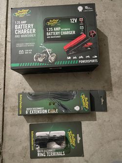 Battery charger and 6 Extension cable and Ring Terminals