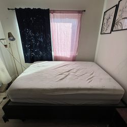 Queen Box Spring, Frame, and Full Mattress 
