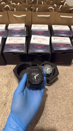 BRAND NEW gshock GA/2100  black with white custom lettering