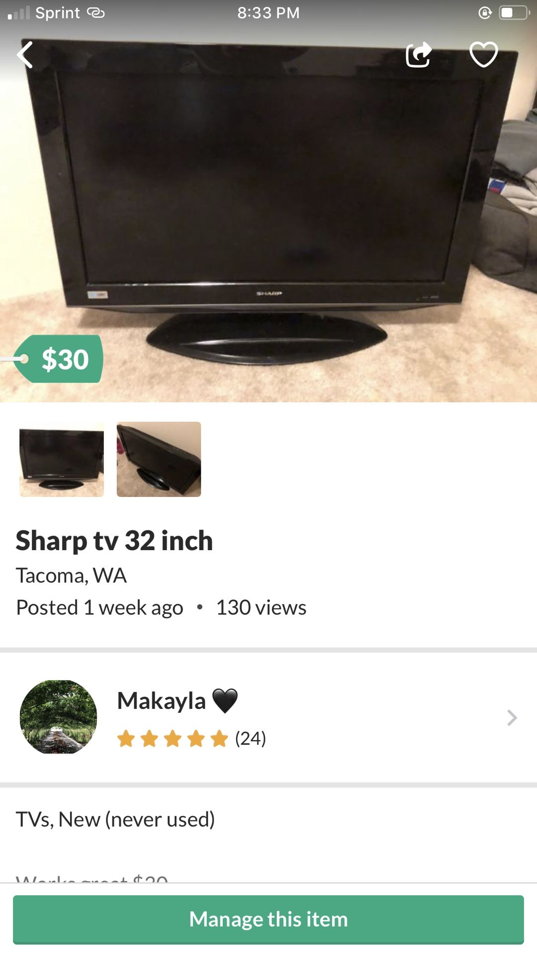 Sharp tv 32 inch