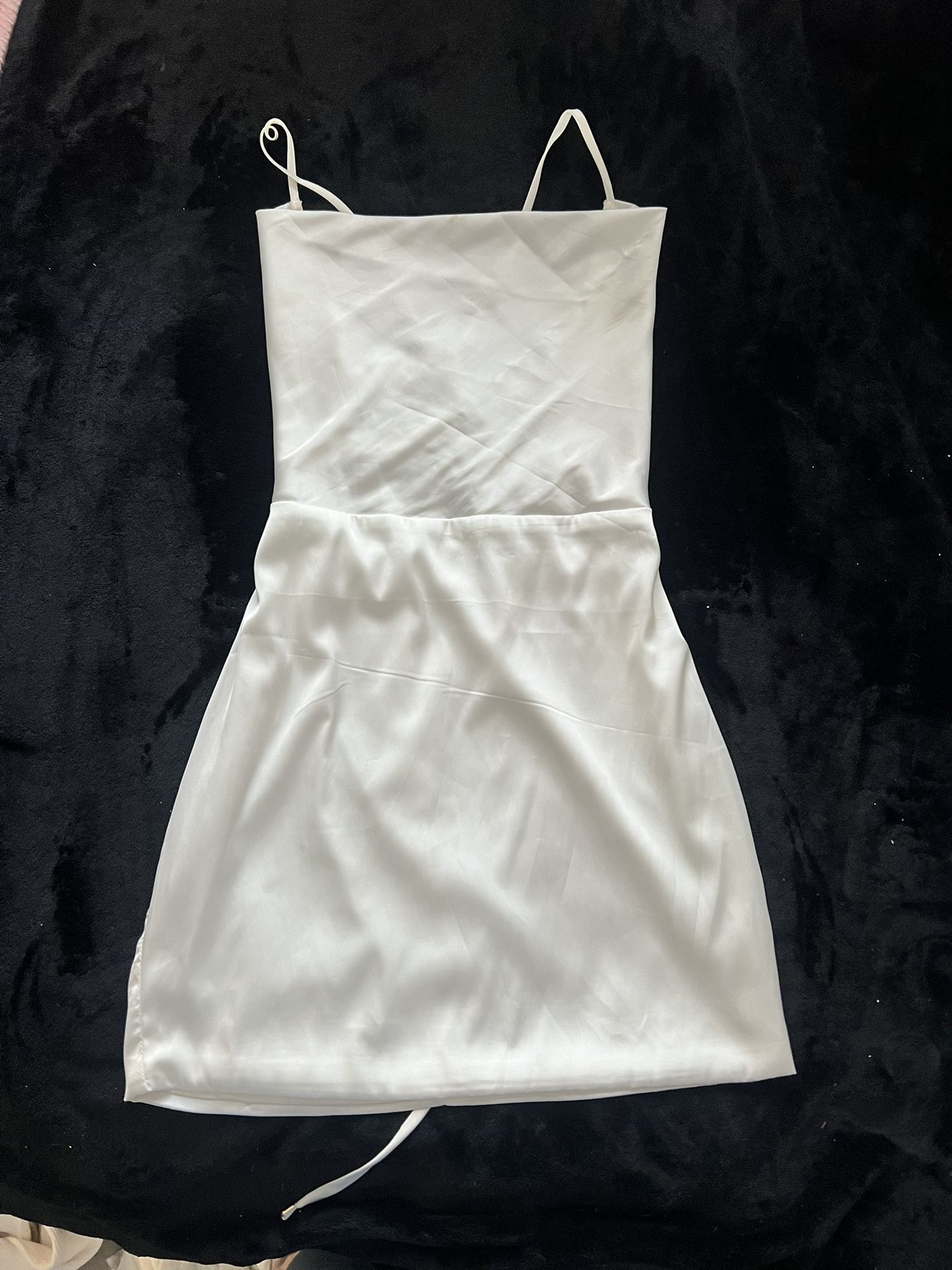 White Satin Mini Dress