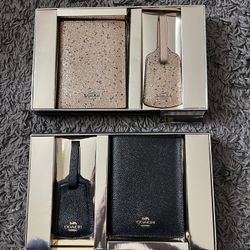 Coach Travel Set Passport Holder/Case/Wallet & Luggage Tag
