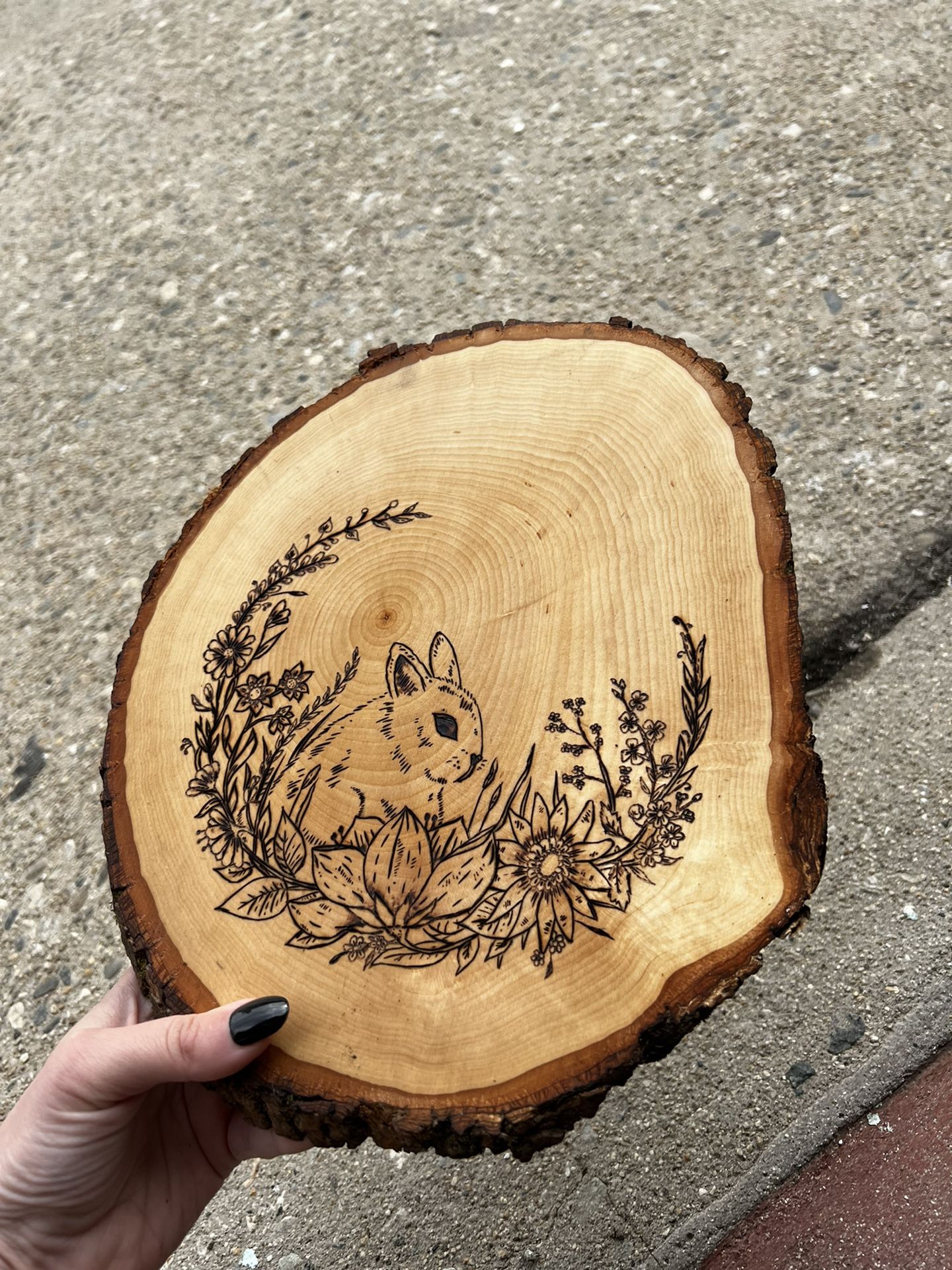 Pyrography Wood Burning Centerpiece Easter Coaster Wedding Cake Plate Gift Cutting Board Board Wall Decor Rabbit Eggs Wood