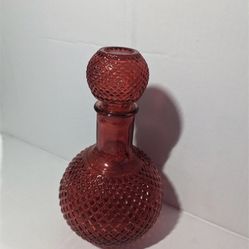 New Rare Red Glass Decanter 