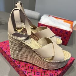 Tory Burch Selby 105mm Espadrille Wedge – Dulce de Leche – Size 7.5