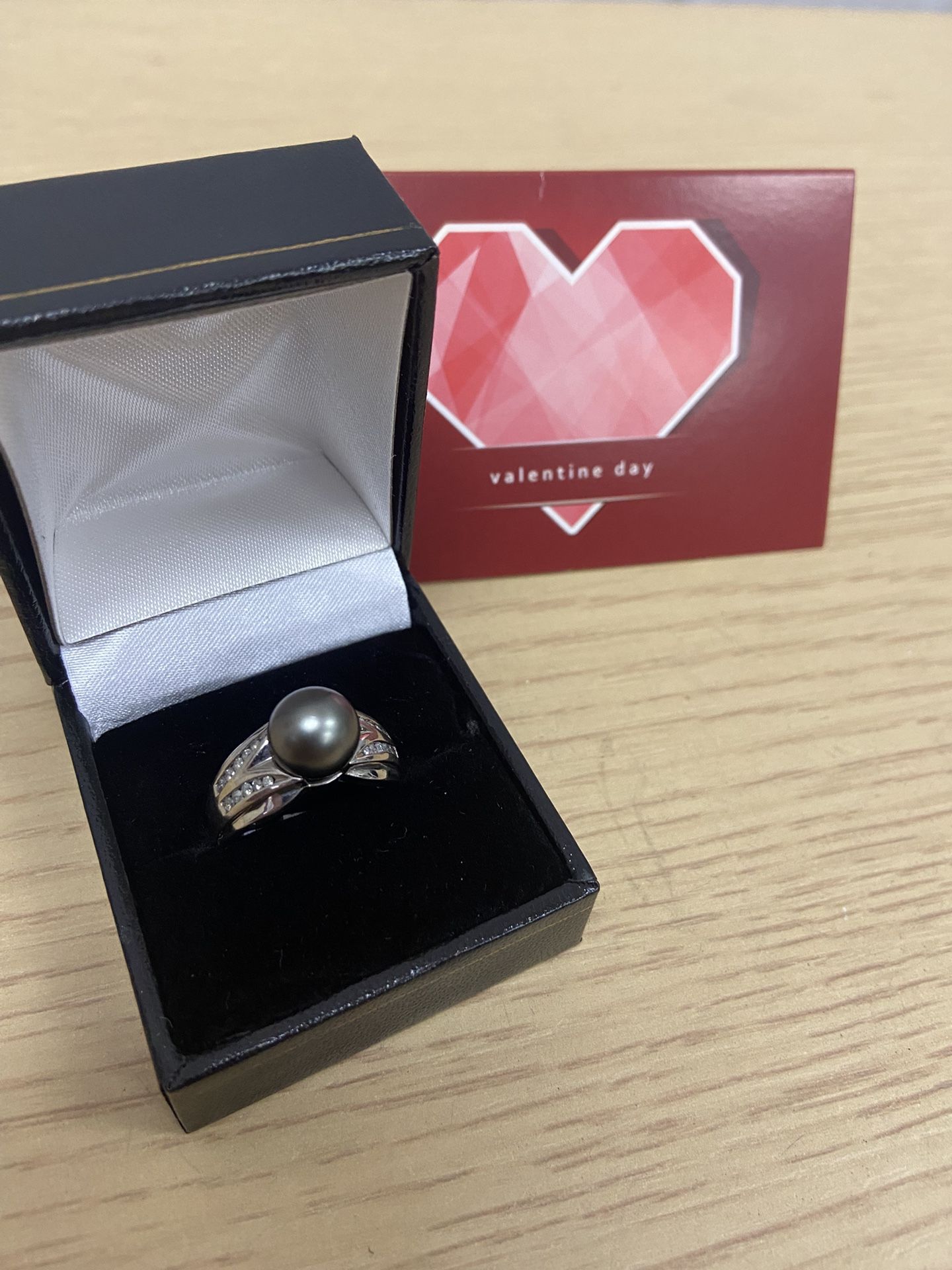 Black Pearl White Gold Ring  96 09 14 77 13 8