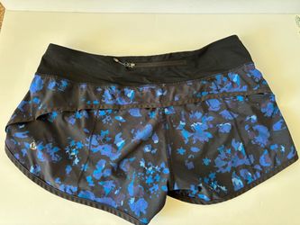 Women’s Lululemon Speed Up Shorts 2.5” Blue and Black