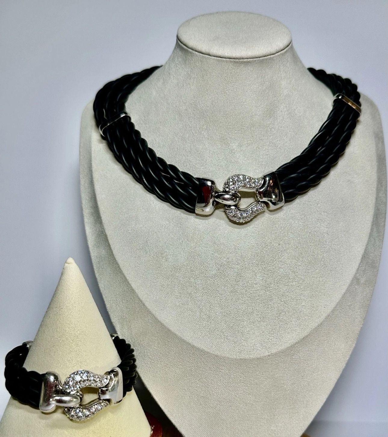 FREE SHIPPING! Belle Etoile Lasso Collection 925 Silver 17” Necklace & Bracelet 7” Set Lot#98