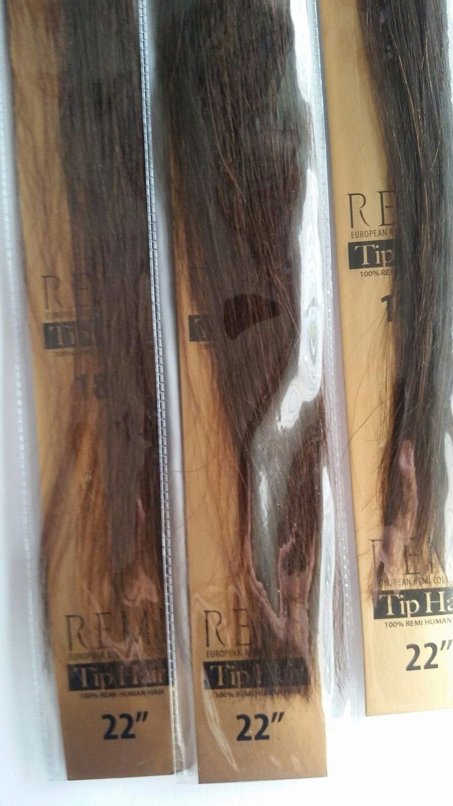 22 " itips human hair extensions Remy - brown #4 (5 packs )