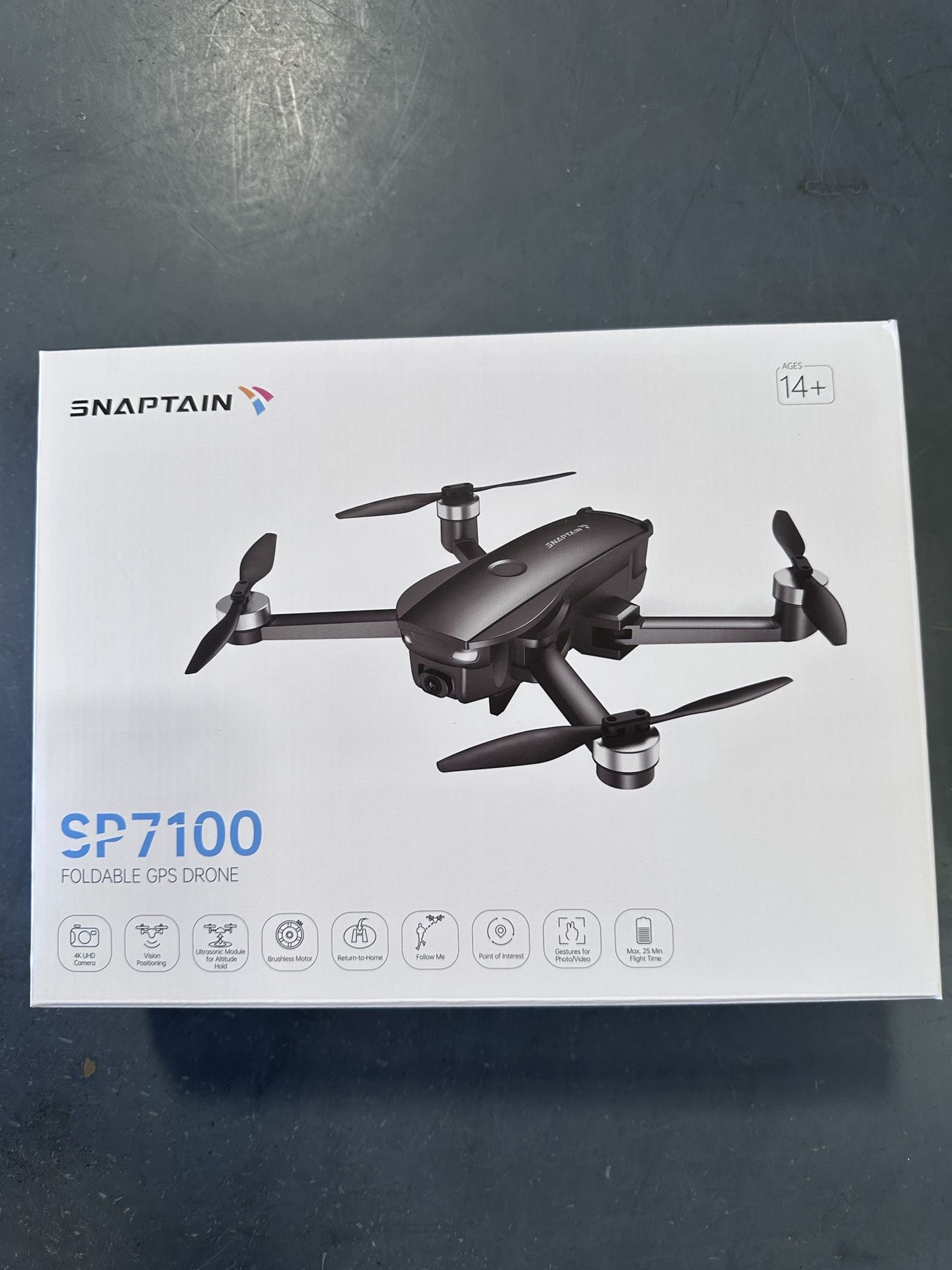 SNAPTAIN SP7100 Foldable GPS Drone for Adults, 4K HD Video, Smart Return to Home Quadcopter, Black