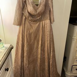 Champagne Pink Beaded Gown Never Worn Brand New 