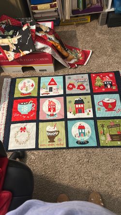 Christmas Themed Fabric Panel Quilt