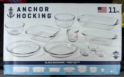 Anchor Hocking Glass Baking Dish Set, 11 Piece Glass Bakeware Set