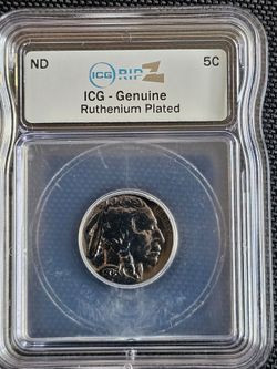 ICG Ripz Ruthenium Plated 1936 Buffalo Nickle
