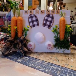 Cute Easter Bunny Sign,  1ft. X 8"1/2