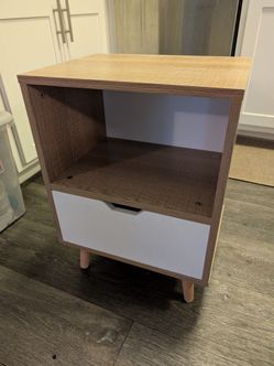 Small wooden end table with drawer