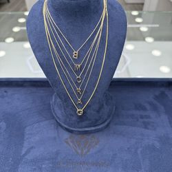 Chain And Pendant 14k Gold Initial Letter 