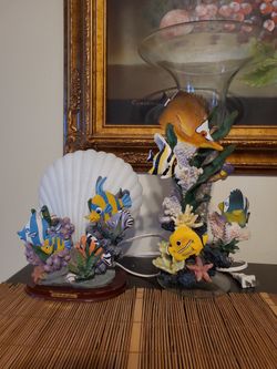 Fish Base And  Fish Lamp Set Like New