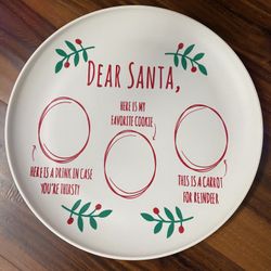 Santa Cookies And Milk Plate