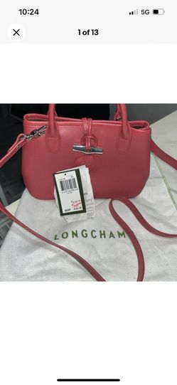Longchamp Roseau Mini Leather Tote/crossbody Pink 
