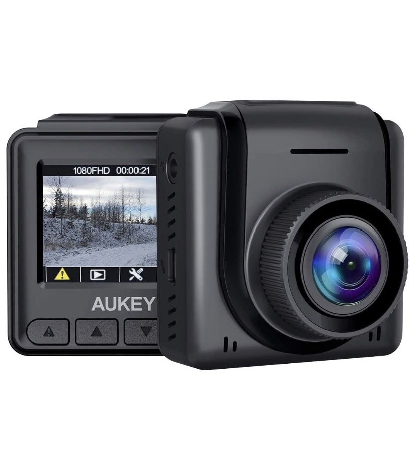 AUKEY Mini Dash Cam 1080p Full HD Dash Camera with 1.5” LCD Screen Car Camera with 170° Wide-Angle Lens, G-Sensor, WDR, Motion Detection, and Clear N