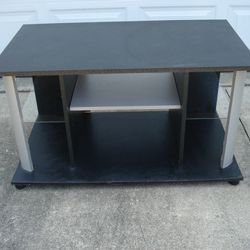 TV Stand-Black & Silver