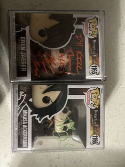 Signed Attack On Titan Funko Pops