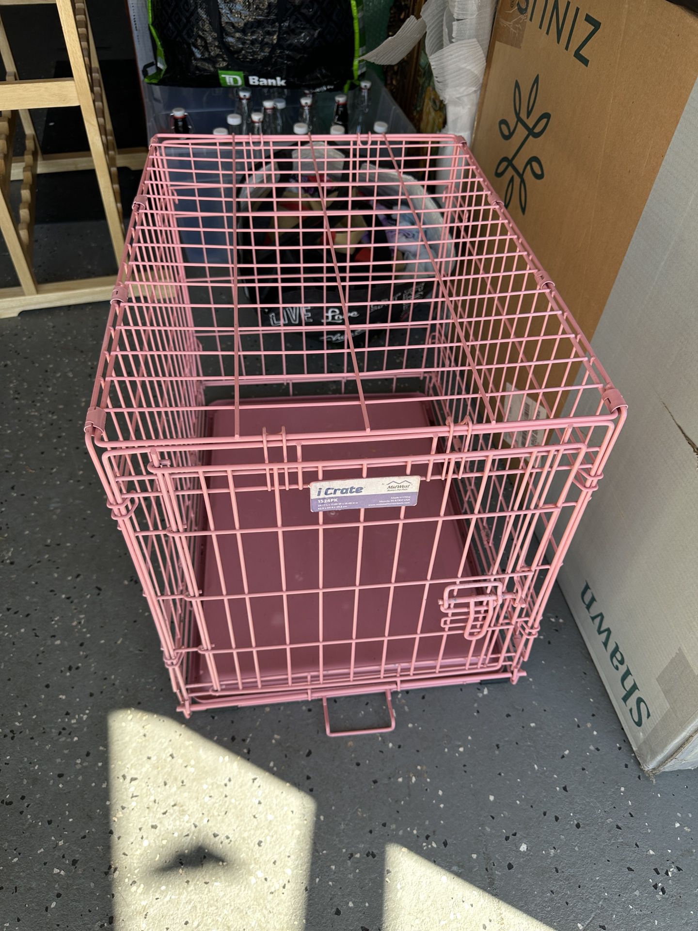 Pink Doggy Crate - Small/medium