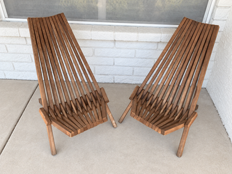 2 Wooden Acacia Foldable Outdoor Patio Chairs