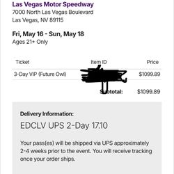 1 - EDC Las Vegas 3 Day VIP Pass 